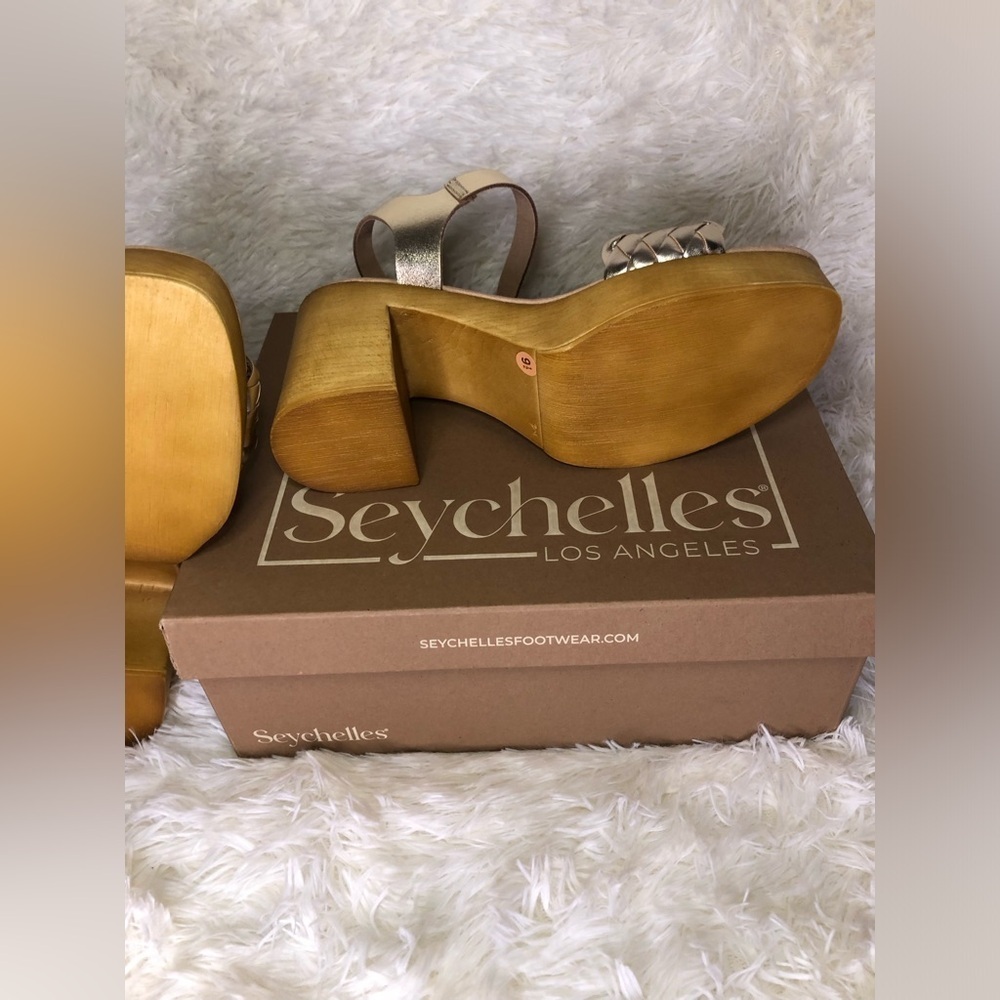 Seychelles Women's Tan and Brown Platform Heels NIB SIZE 9.5 - Picture 14 of 16